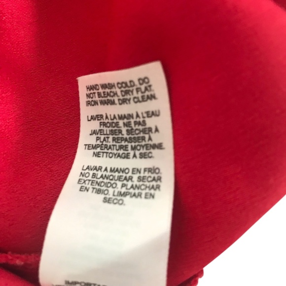 Dynamite Red Lace Sleeve Peplum Top - Picture 9 of 9